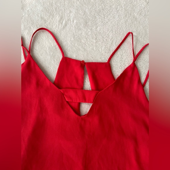 Women Red Strappy Tank Top - Picture 2 of 4